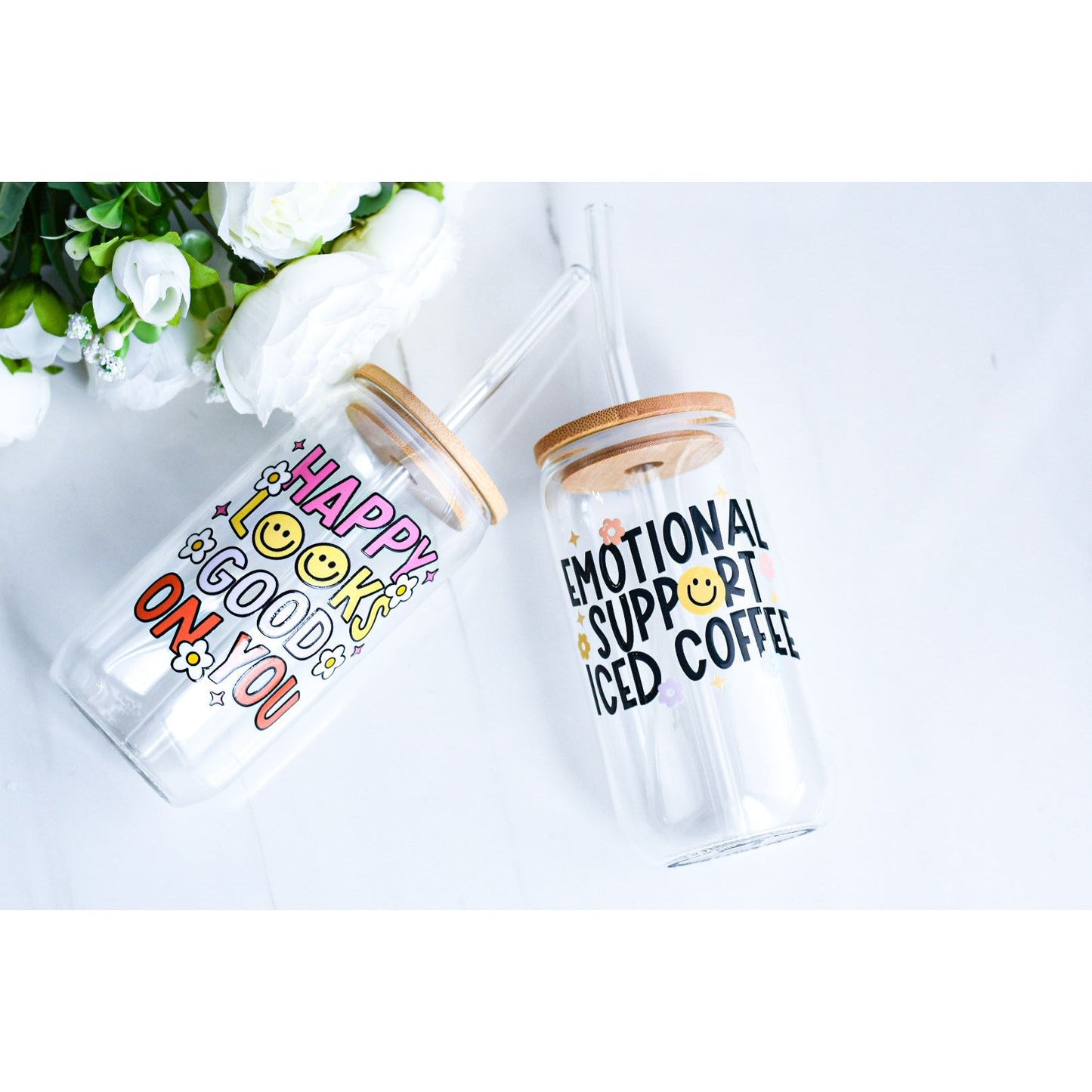 Happy Looks Good On You Glass