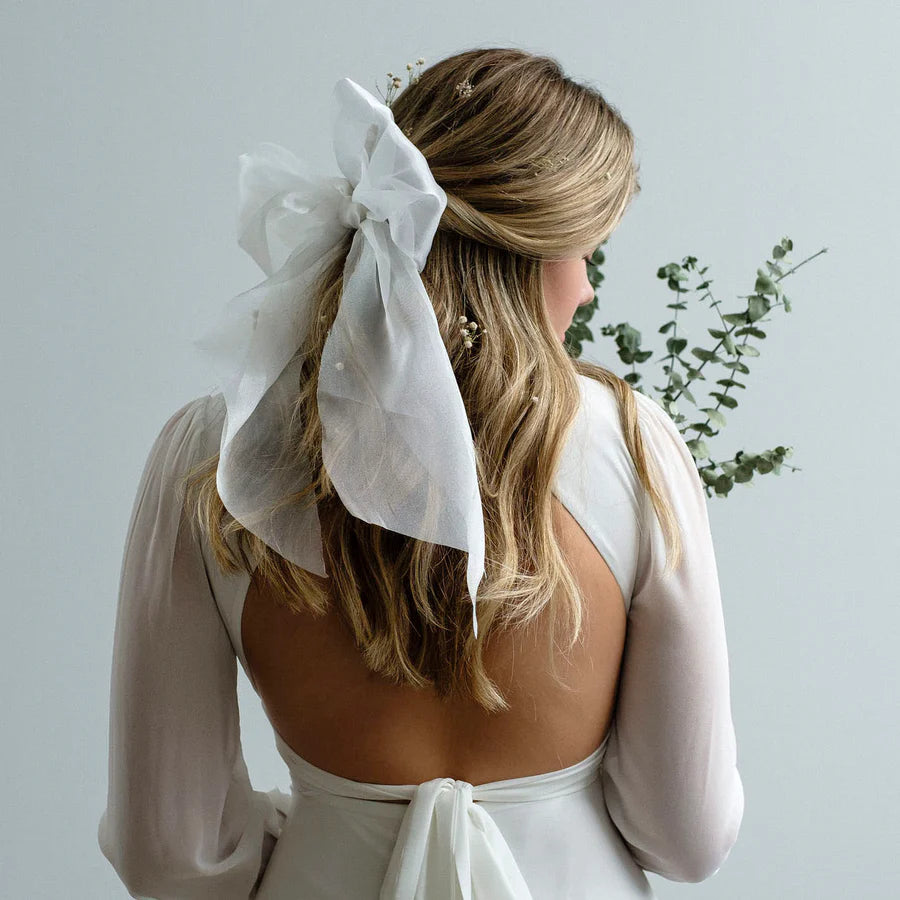 White Hair Bow XXL